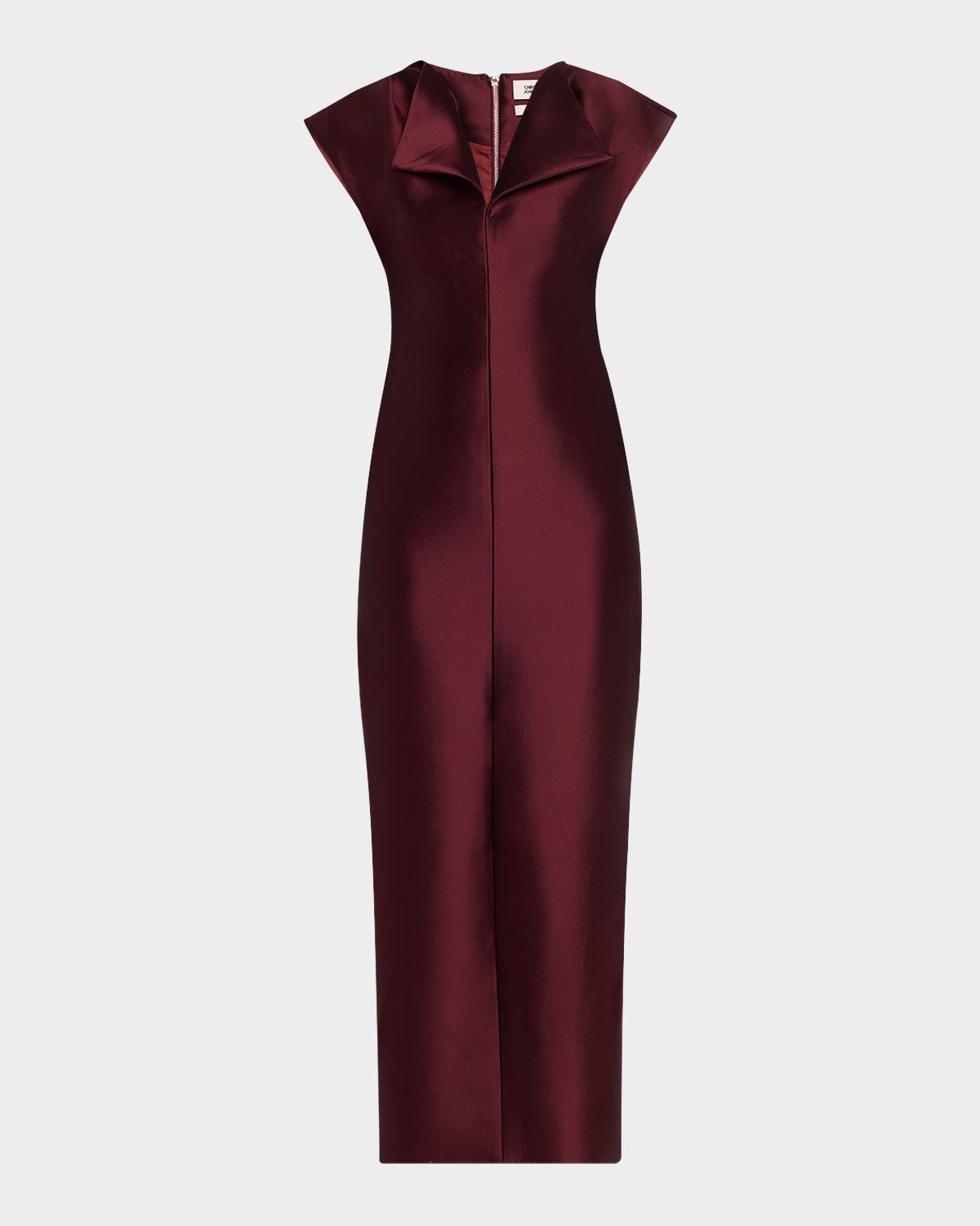 Peel Cap-Sleeve Sheath Midi Dress