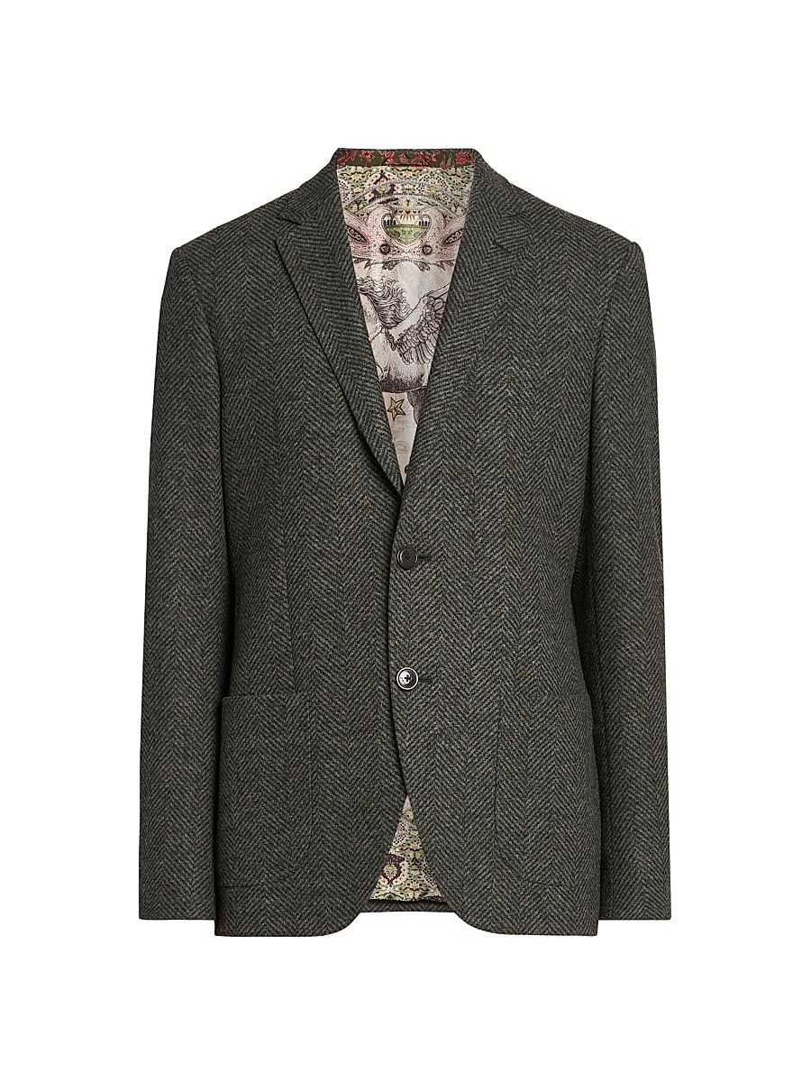 Men's Herringbone Sport Coat - Bicolour - Size 46