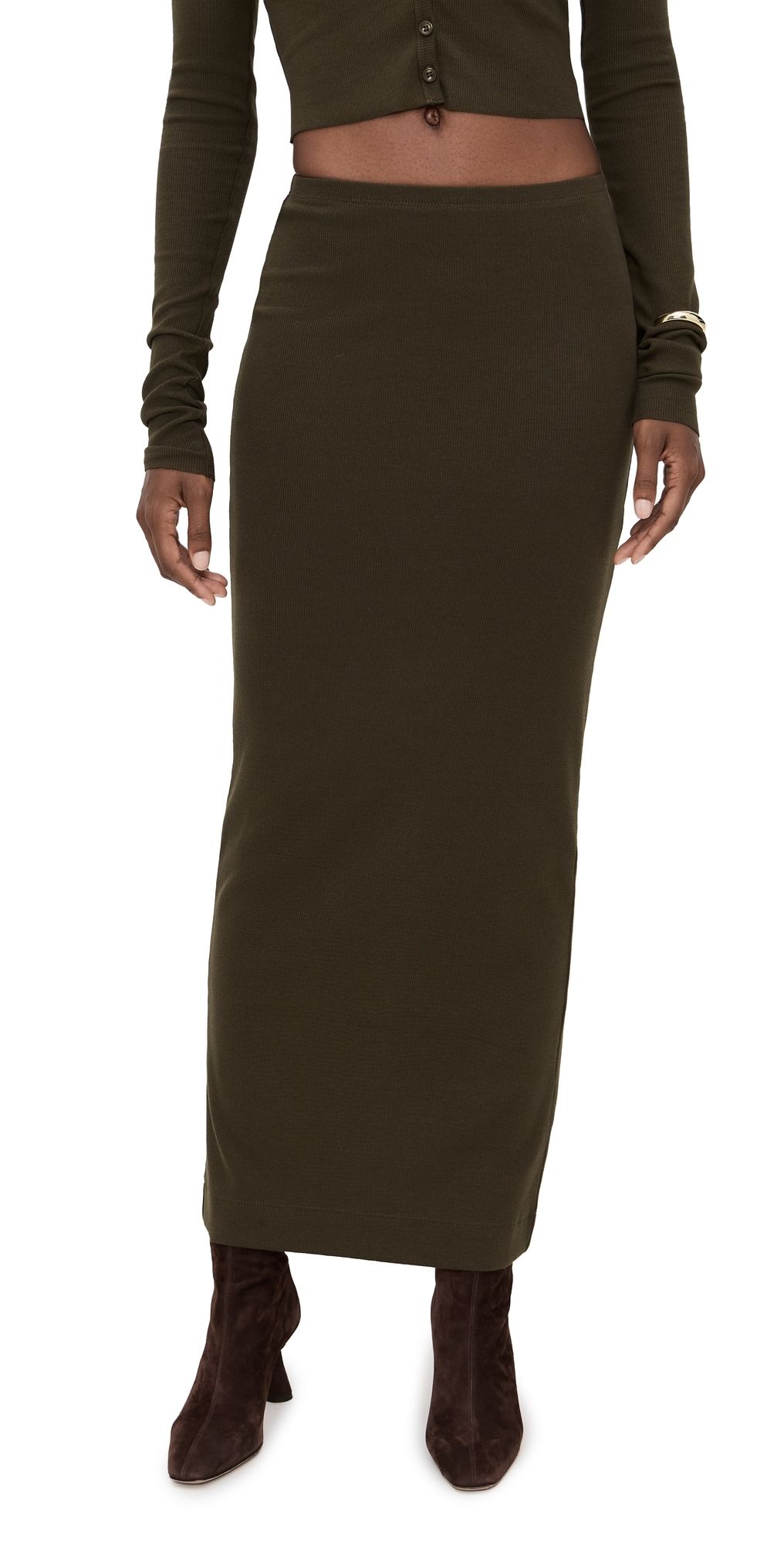 Éterne Butter Rib Emma Skirt Moss M