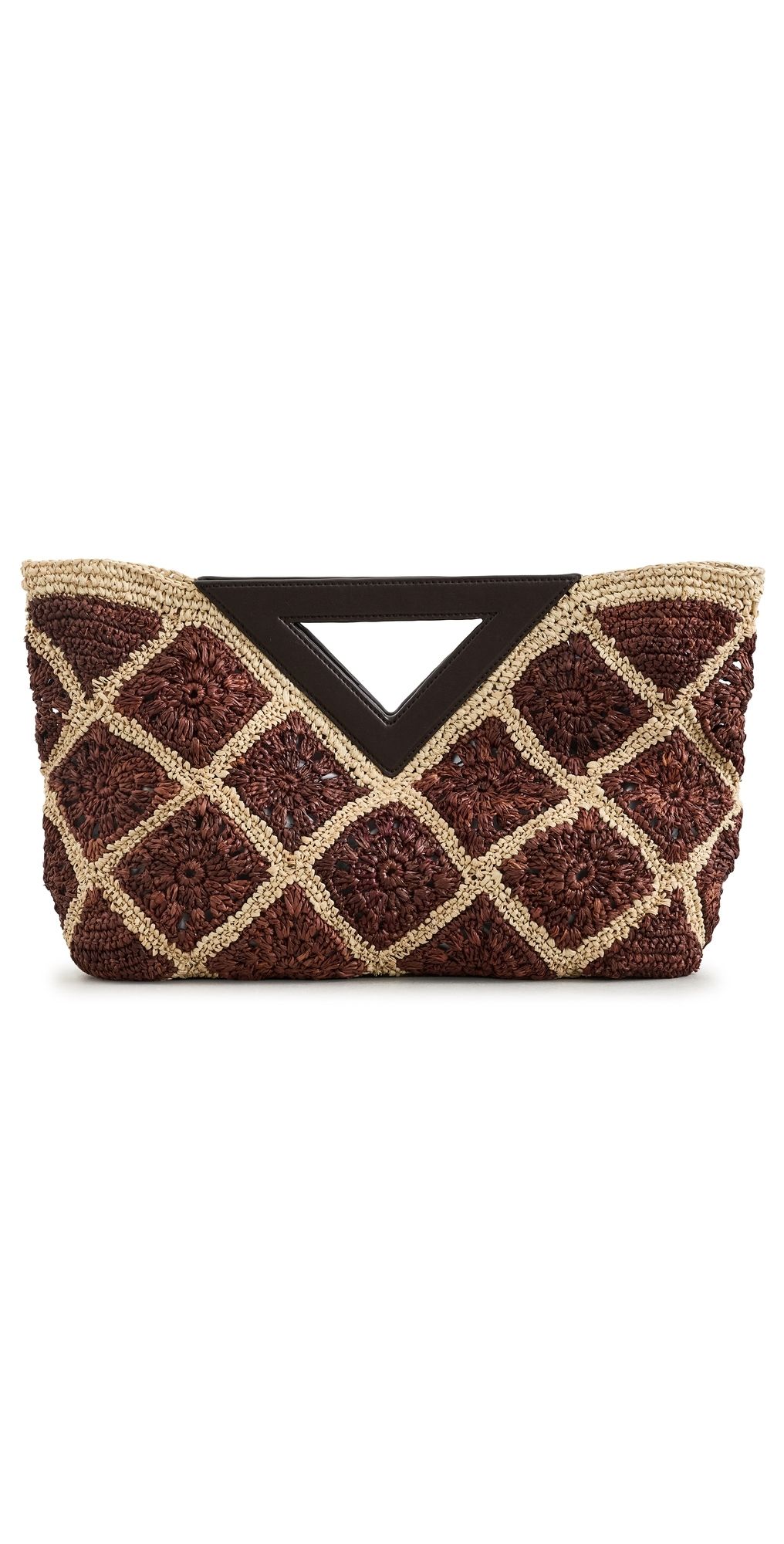 Veronica Beard Crochet Raffia Vesper Bag Espresso Multi One Size