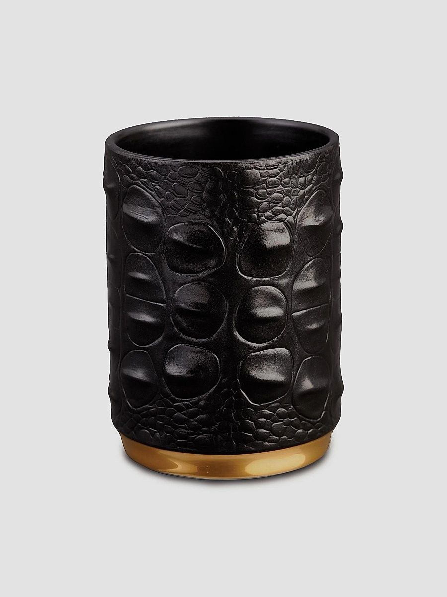 Crocodile Porcelain Pencil Cup - Black