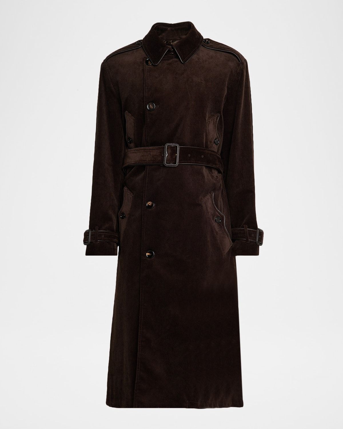Men & apos;s Long Corduroy Trench Coat