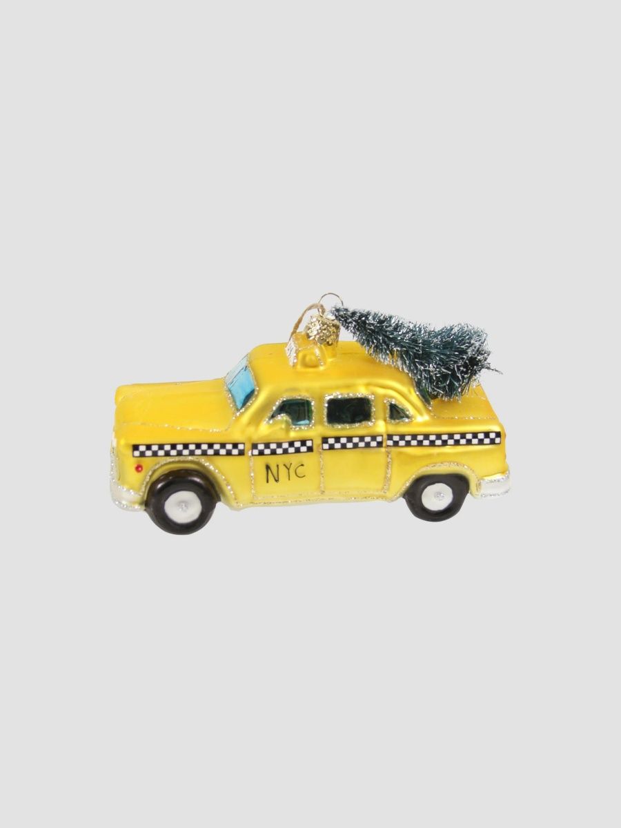 Cody Foster & Co NYC Taxi Glass Ornament - Multi