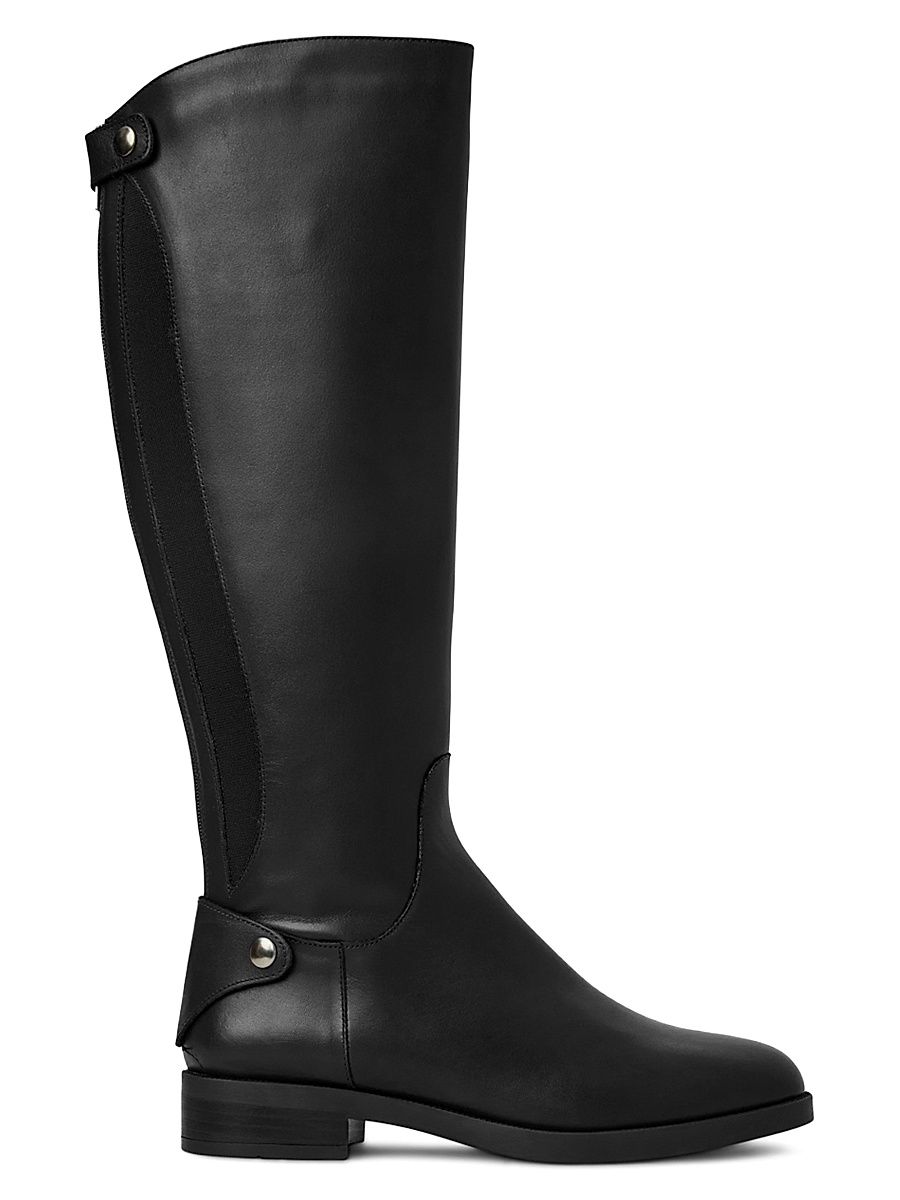 Women's Rebekah 25MM Leather Knee-High Boots - Black - Size 11