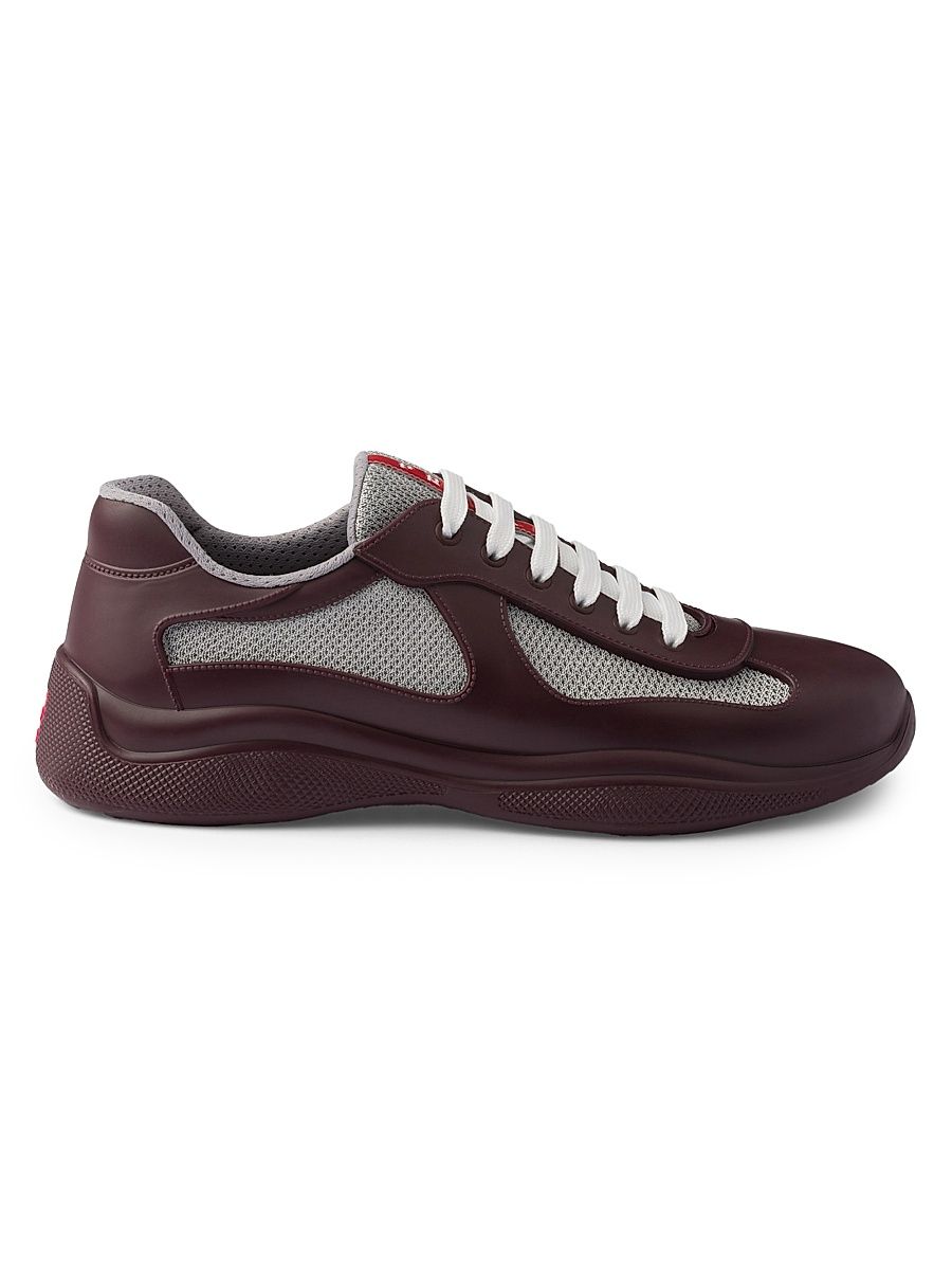 Men's America's Cup Soft Rubber and Bike Fabric Sneakers - Dark Red - Size 9