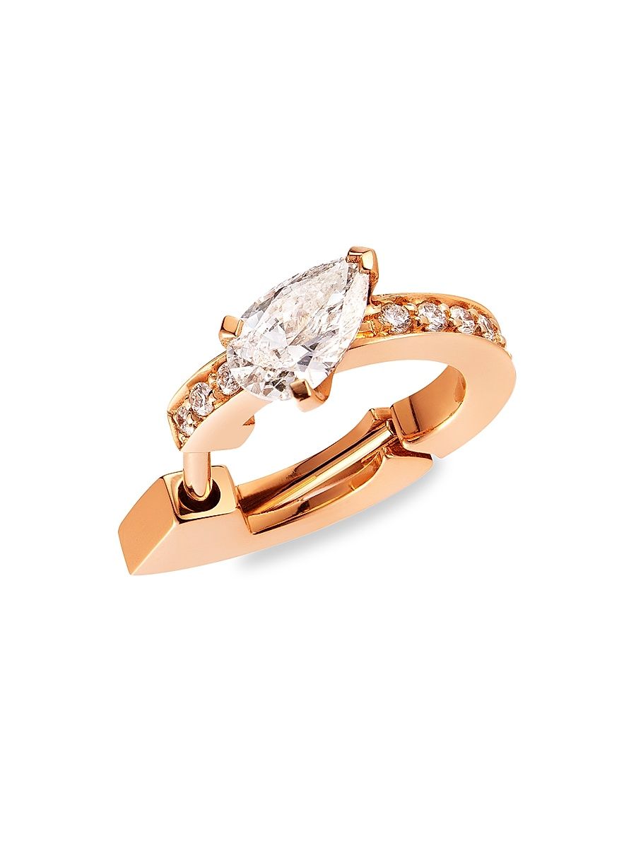 Women's Harvest 18K Rose Gold & 0.258 TCW Diamond Single Hoop Earring - Rose Gold