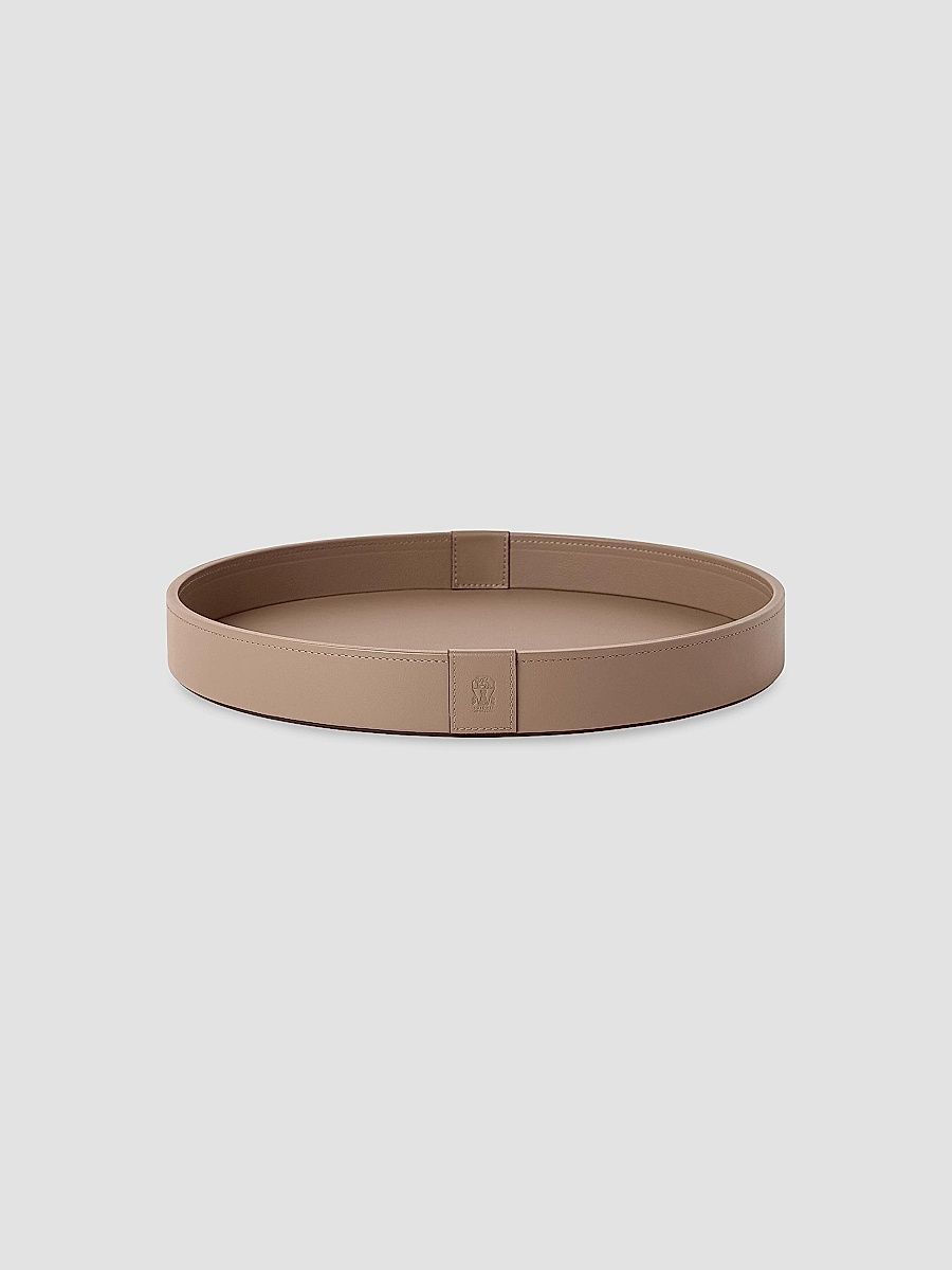 Brunello Cucinelli Wooden Tray with Leather Cover - Cigar