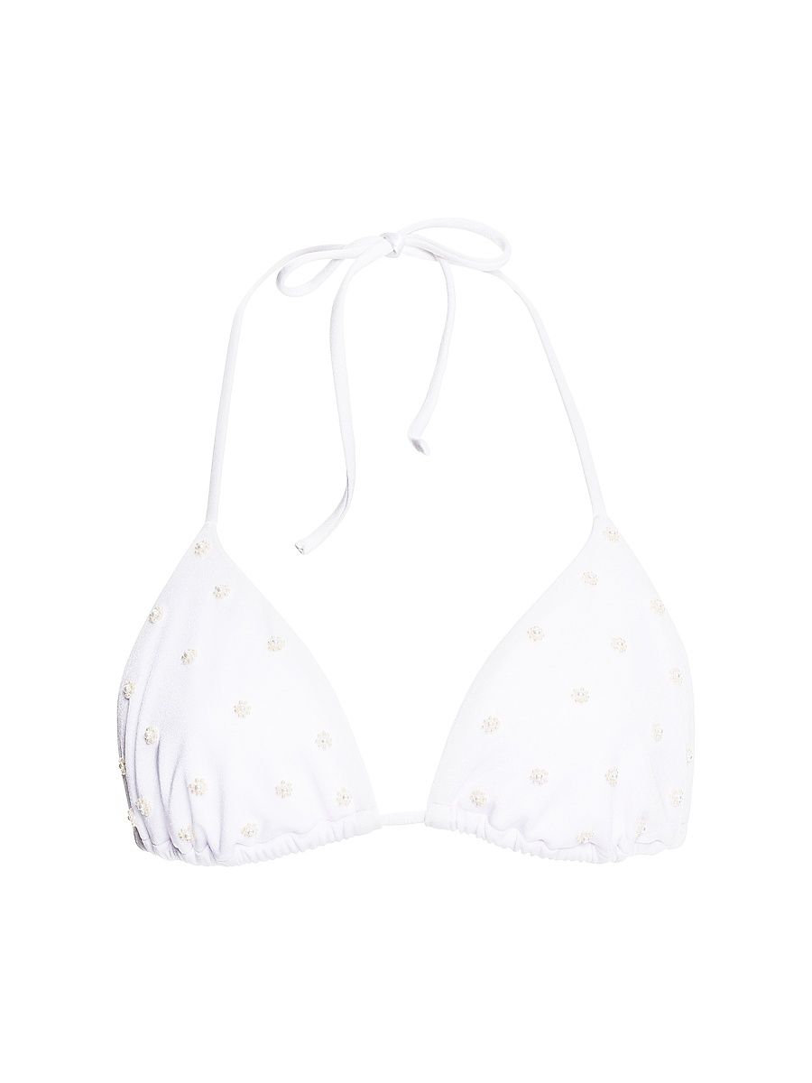 Women's Lolita Tales Triangle Bikini Top - White - Size Medium