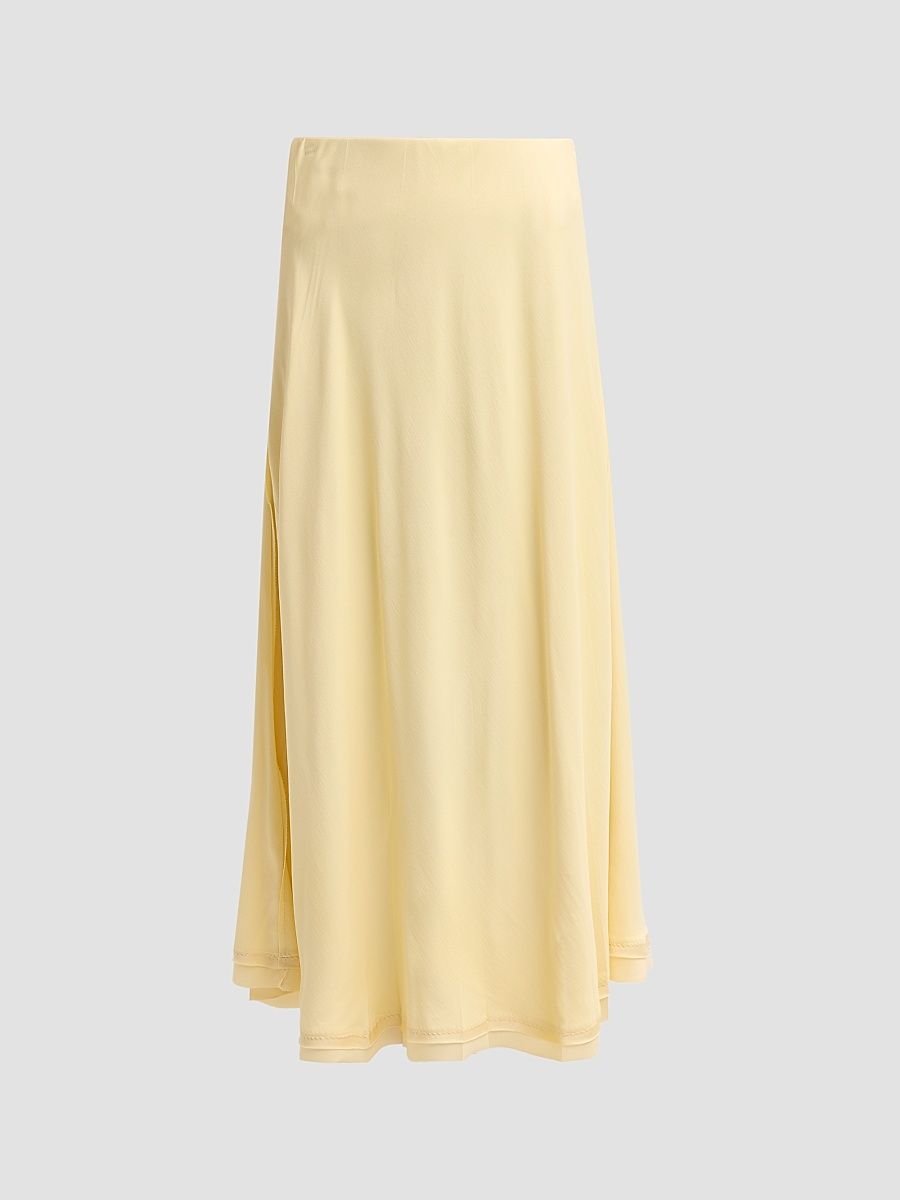 Women's Creased Pleated Maxi Skirt - Sun Petal - Size XXS