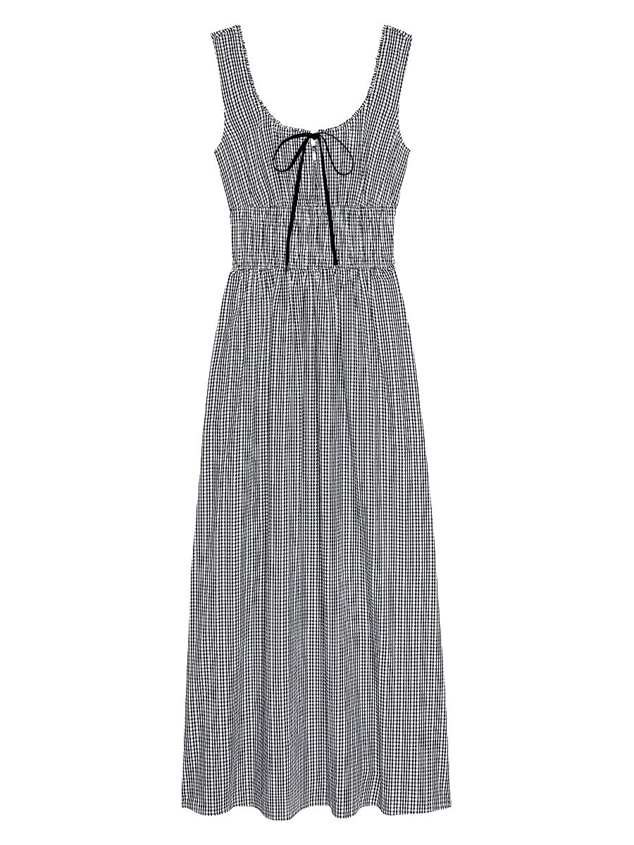 Women's Jordie Gingham Maxi Dress - Black Gingham - Size XL