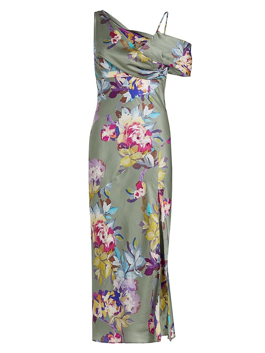 Women's Finley Floral Asymmetric Maxi Dress - Seagrass Antique Floral - Size 10
