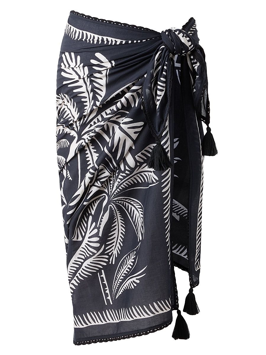 Women's Hearts Of Palm Pareo - Black Multi