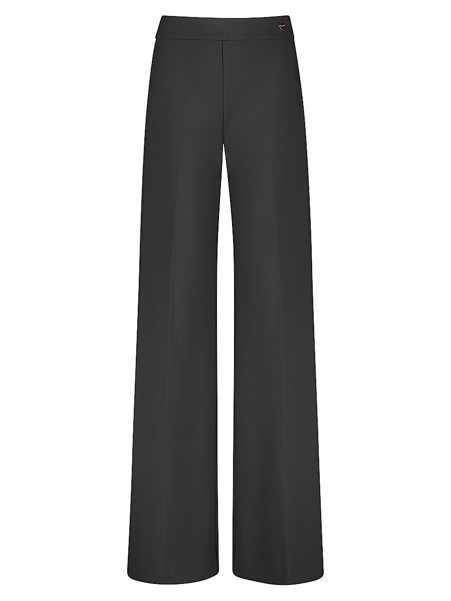 Women's Anouk - Stretch Jersey Wide Leg A-Line Pants - Black - Size 14