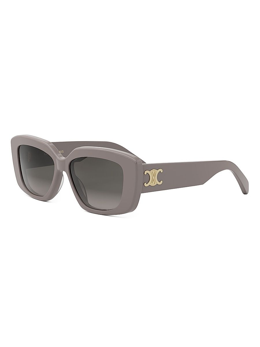 Women's Triomphe 55MM Geometric Sunglasses - Shiny Light Brown Gradient Brown