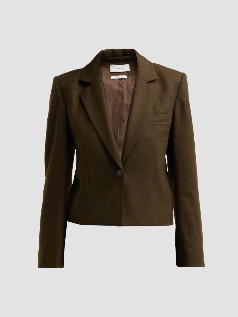 Vince Women's Wool-Blend Short Blazer - Pinewood - Size 8