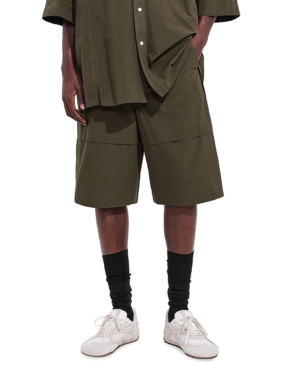 Men's Macro Intreccio Cotton Shorts - Wader Green - Size 32