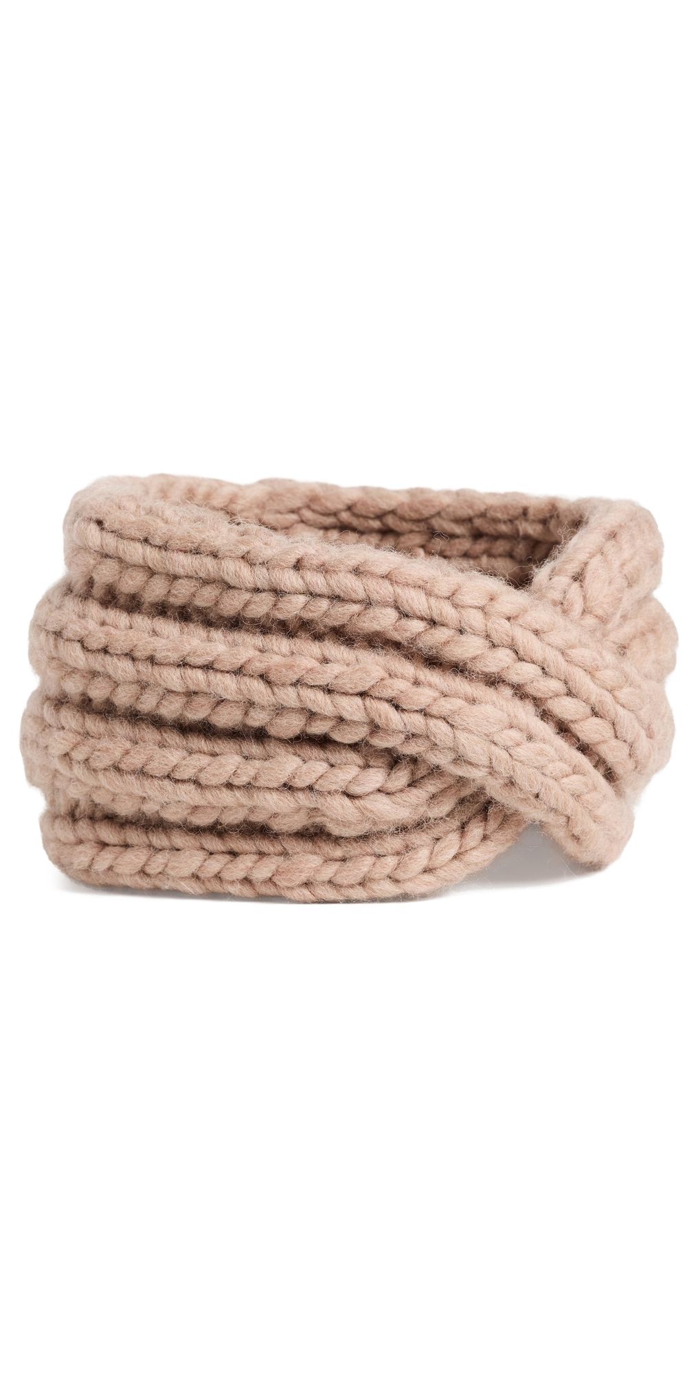 Faherty Chunky Hand Knit Wool Headband Cuban Sand One Size