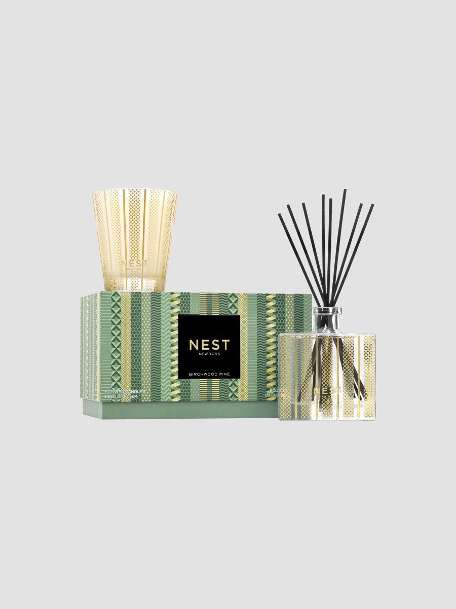 NEST New York Birchwood Pine Scented Candle & Reed Diffuser 2-Piece Gift Set