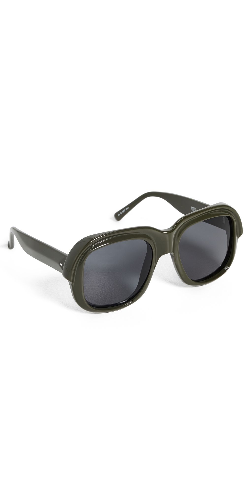 Dries Van Noten Round Sunglasses Khaki/Silver/Green Grad One Size