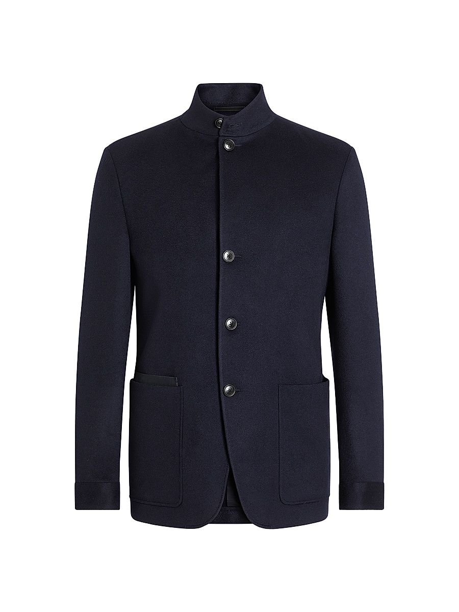 Men's Oasi Cashmere II Conte Jacket - Navy Blue - Size 46