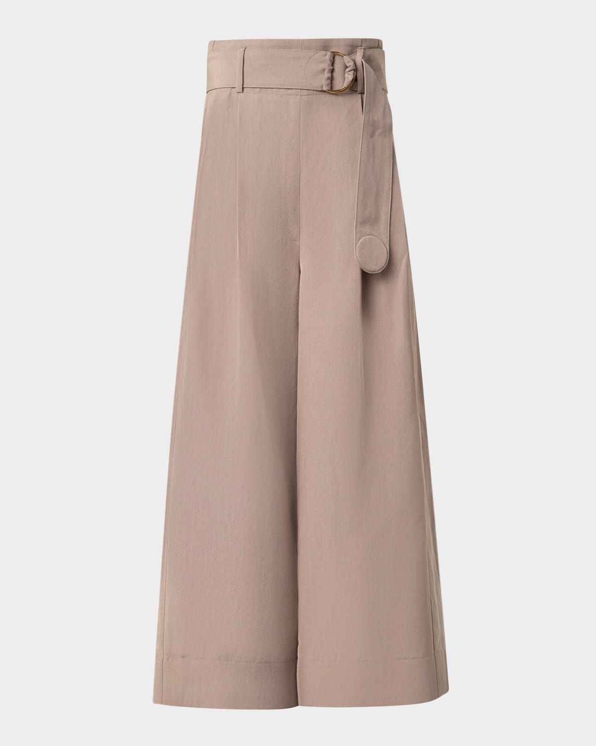 Fiorella Belted Wide-Leg Culotte Pants