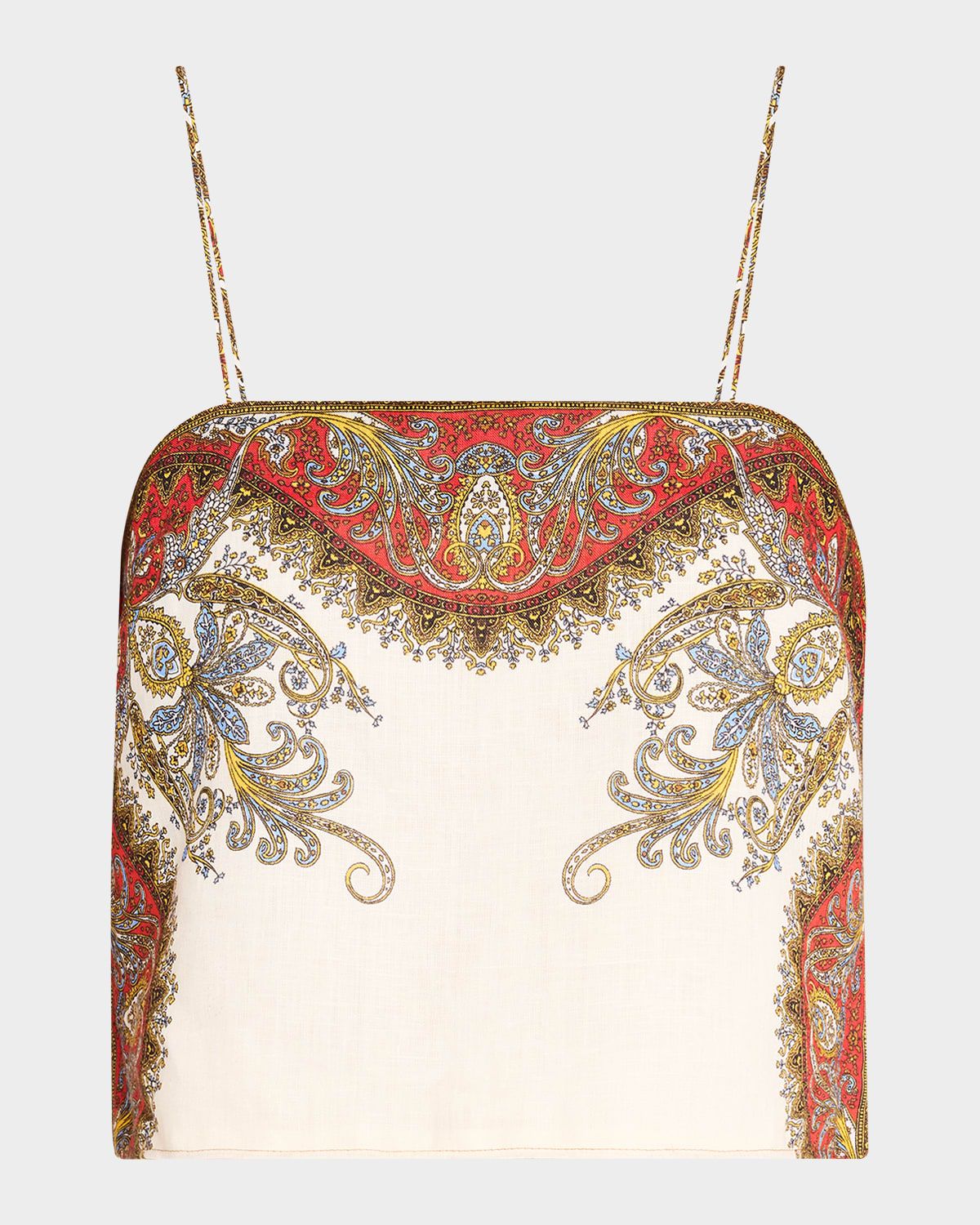 Rhea Paisley Cropped Tank Top