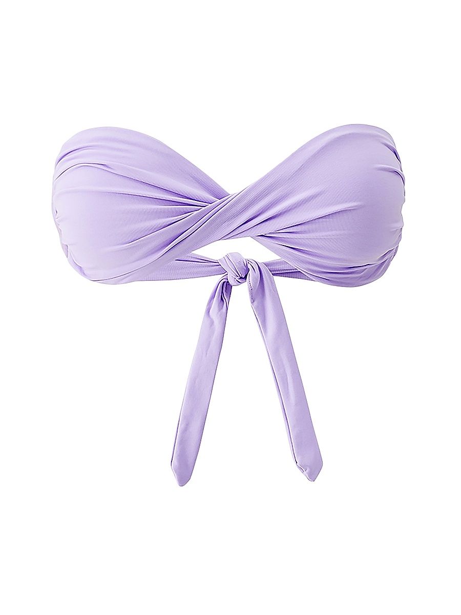 Women's Martinique Twist-Front Bandeau Bikini Top - Lavender - Size 12