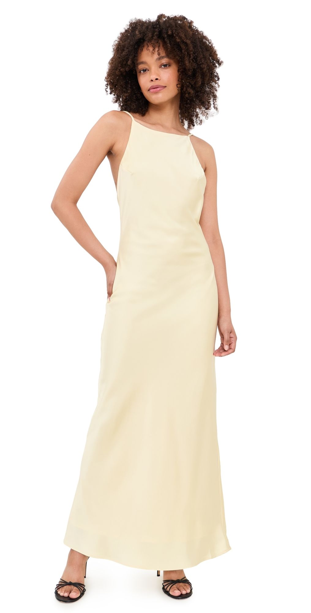 Line & Dot Emel Maxi Dress Light Yellow XS