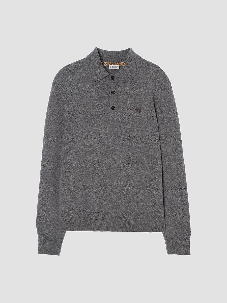 Men's Carson EKD Cashmere-Blend Polo Shirt - Grey - Size XL