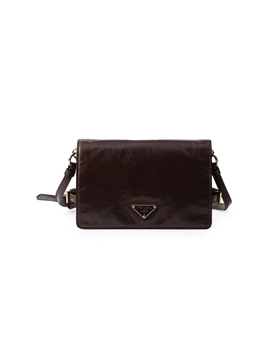 Women's Leather Shoulder Bag - Brown