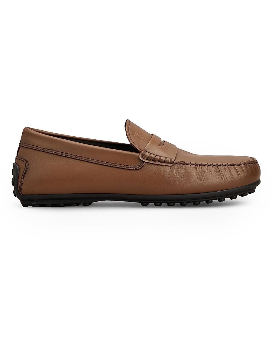 Men's City Gommino Leather Driving Loafers - Dark Brown - Size 14.5