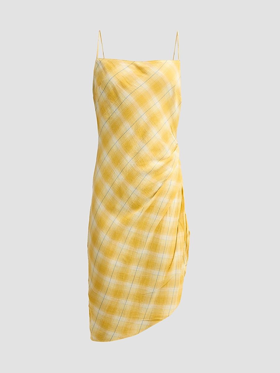 Women's Alaina Asymmetric Mini Dress - Yellow Multi - Size Medium