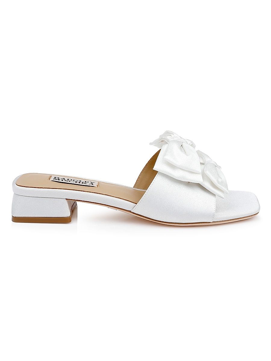 Women's Giorgia 25MM Bow-Detailed Crepe Sandals - White Crepe - Size 6