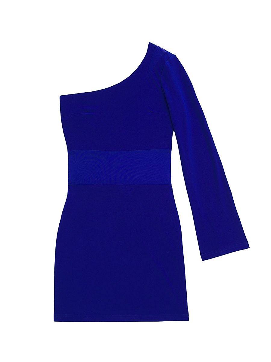 Girl's Lauren One-Shoulder Dress - Sapphire - Size 14