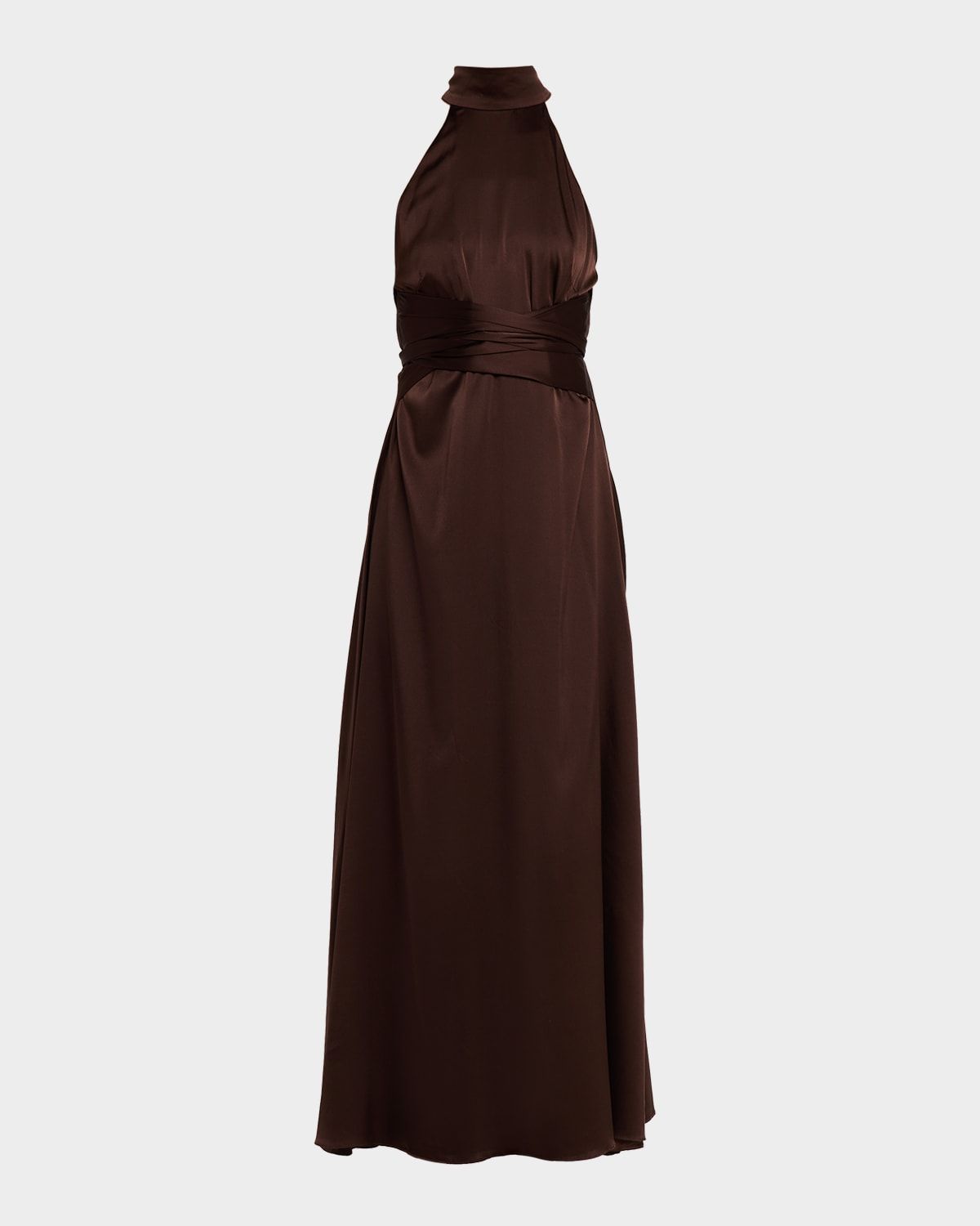 Jocelyn Satin Tie-Front Maxi Dress
