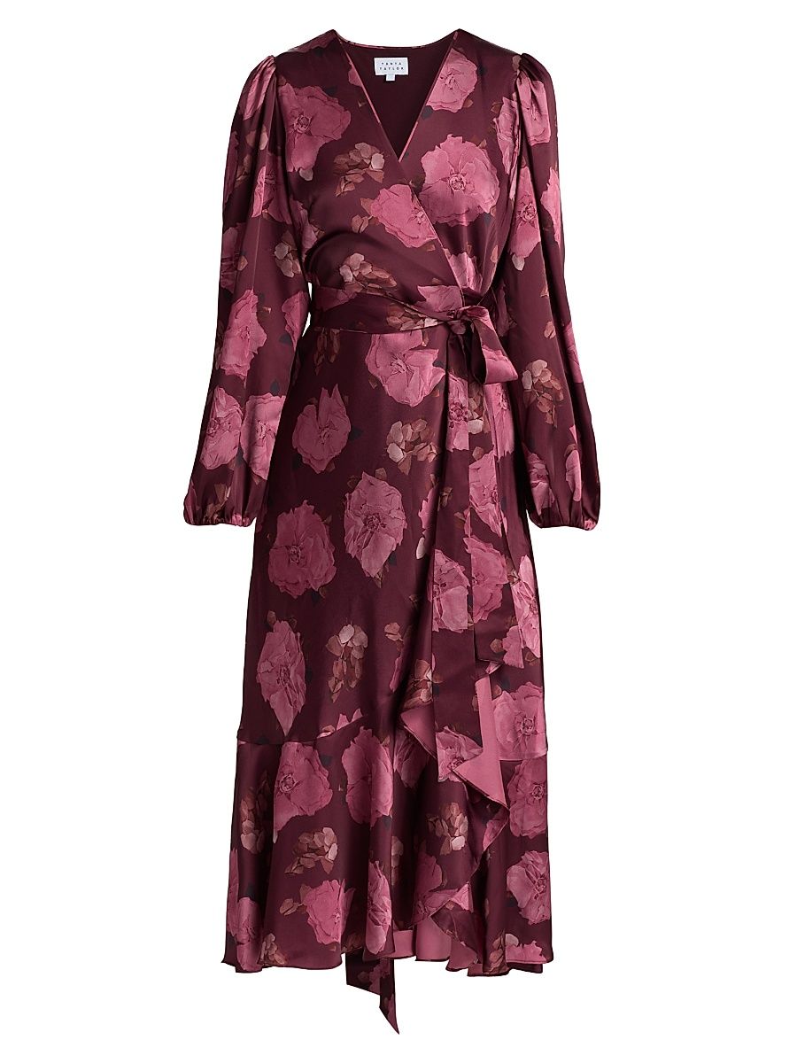 Women's Blaire Floral A-Line Midi-Dress - Mahogany Soft Carmine Multi - Size 6