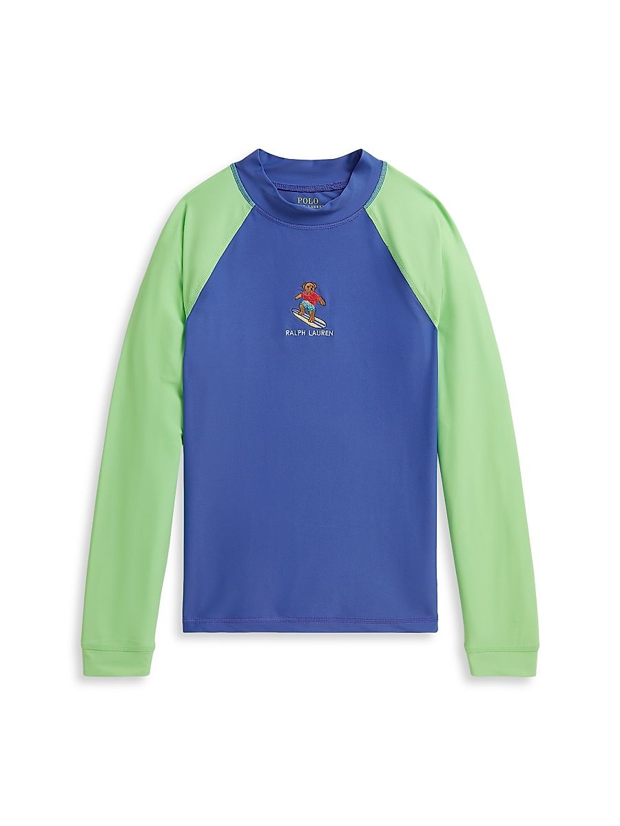 Little Boy's & Boy's Polo Bear Performance Rashguard Top - Bai Blue - Size 8
