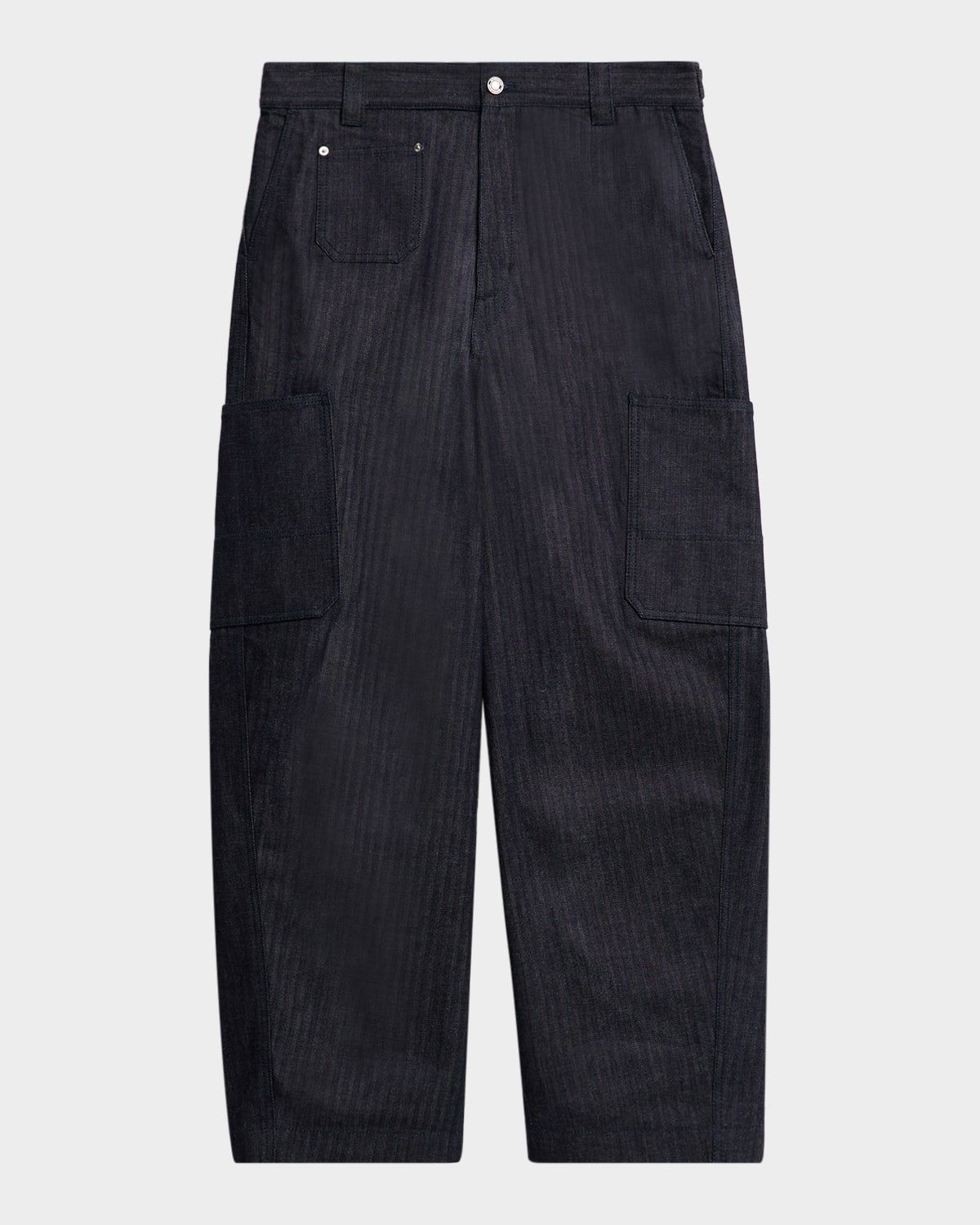 Men & apos;s Denim Wide-Leg Cargo Pants
