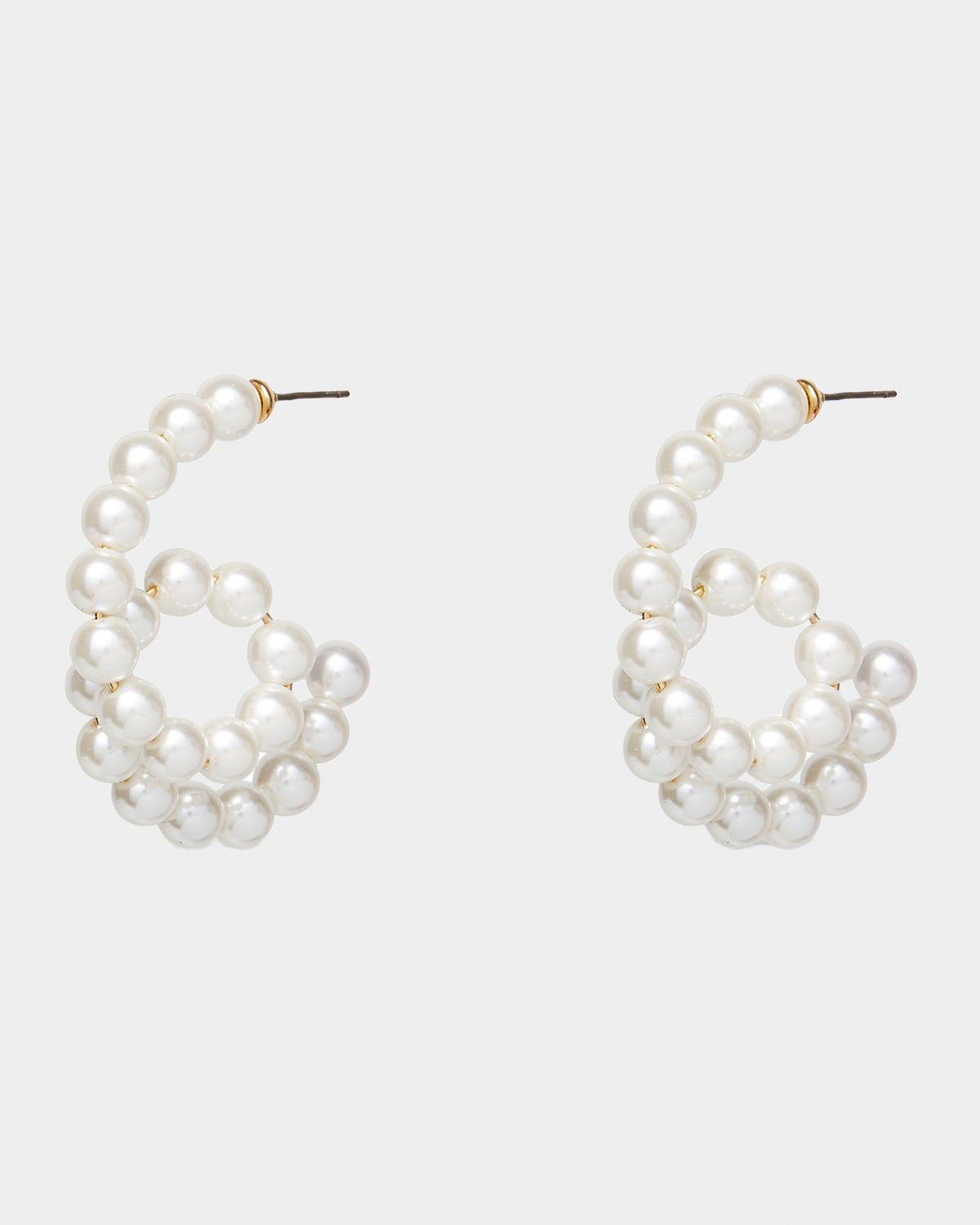 Pearly Loop-De-Loop Hoop Earrings