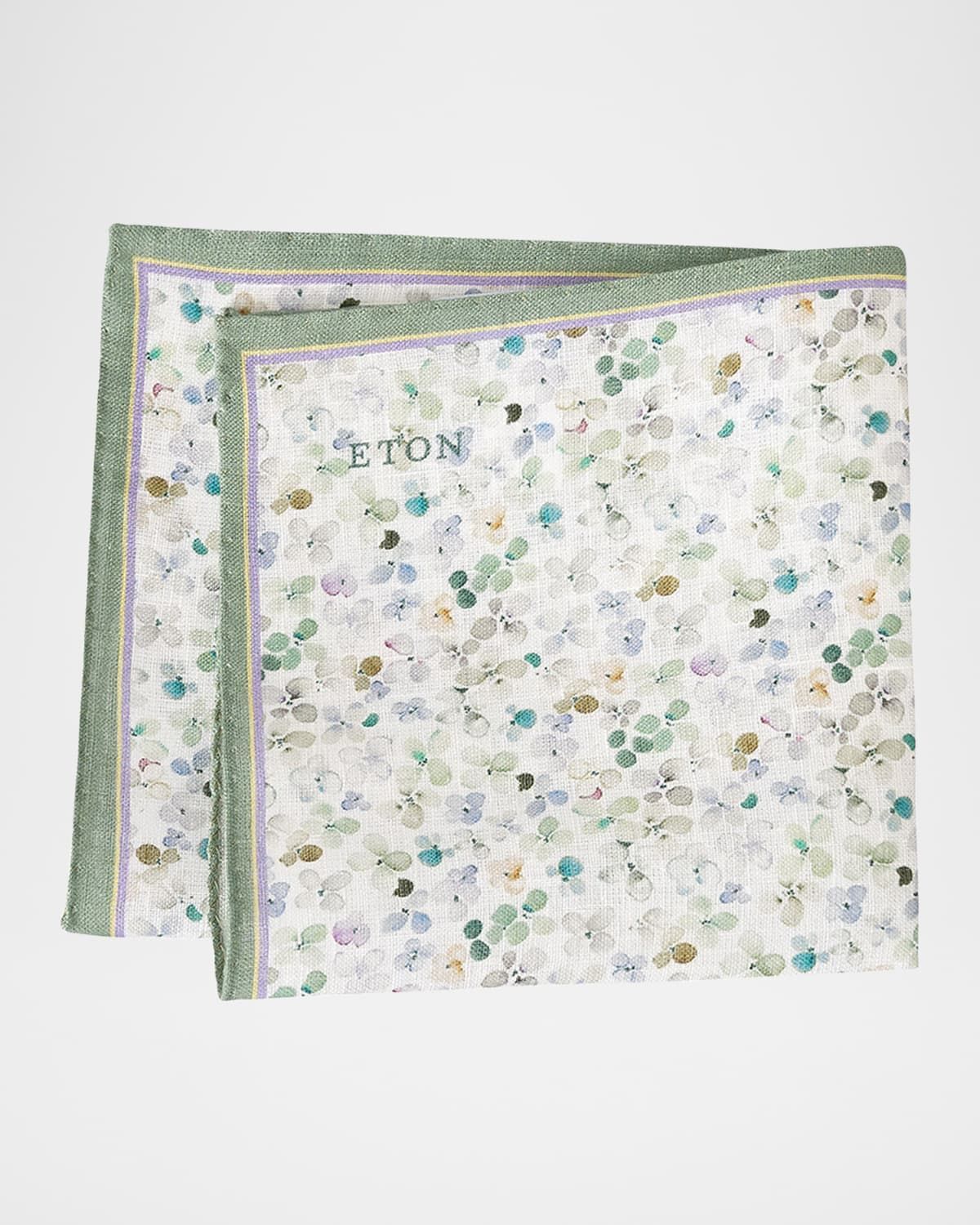 Men & apos;s Micro-Floral Linen Pocket Square