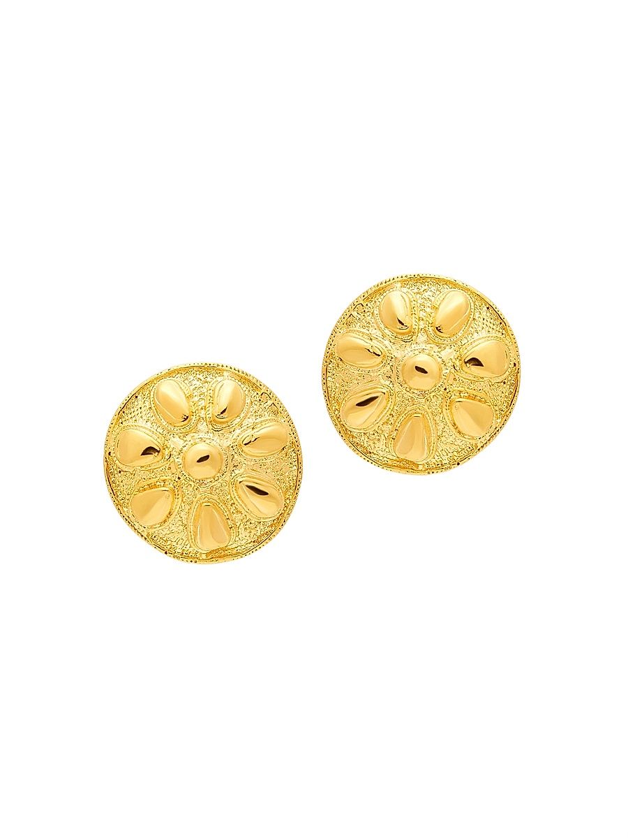 Women's Sand Dollar 18K-Gold-Plated Clip-On Earrings - Gold