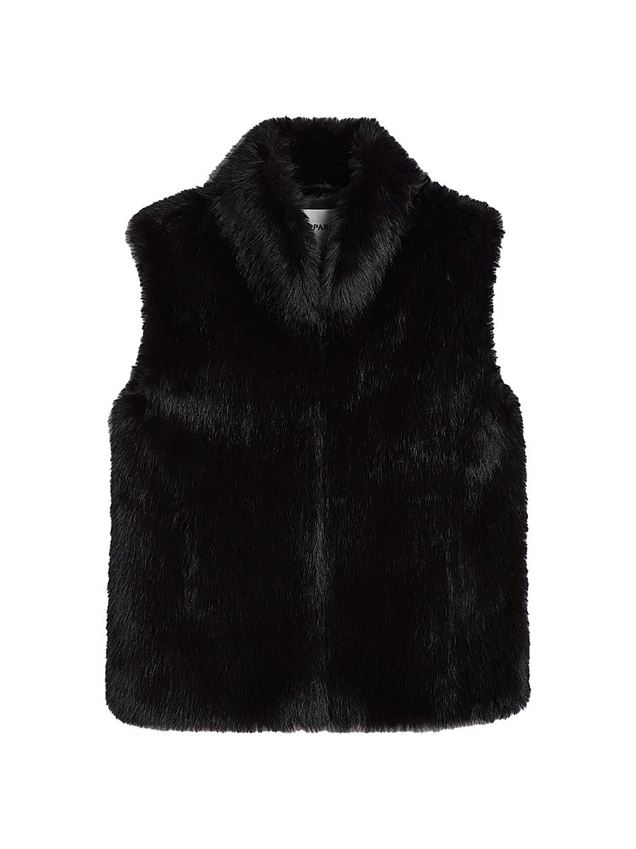 Women's Laila Faux-Fur Vest - Noir - Size Large