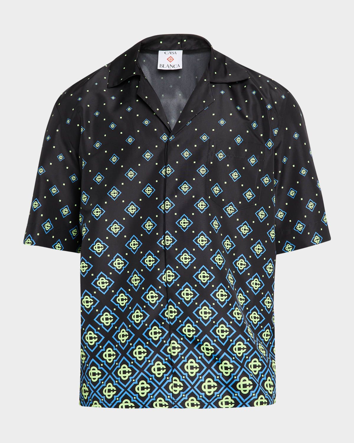 Men & apos;s Gradient Monogram Short-Sleeve Shirt