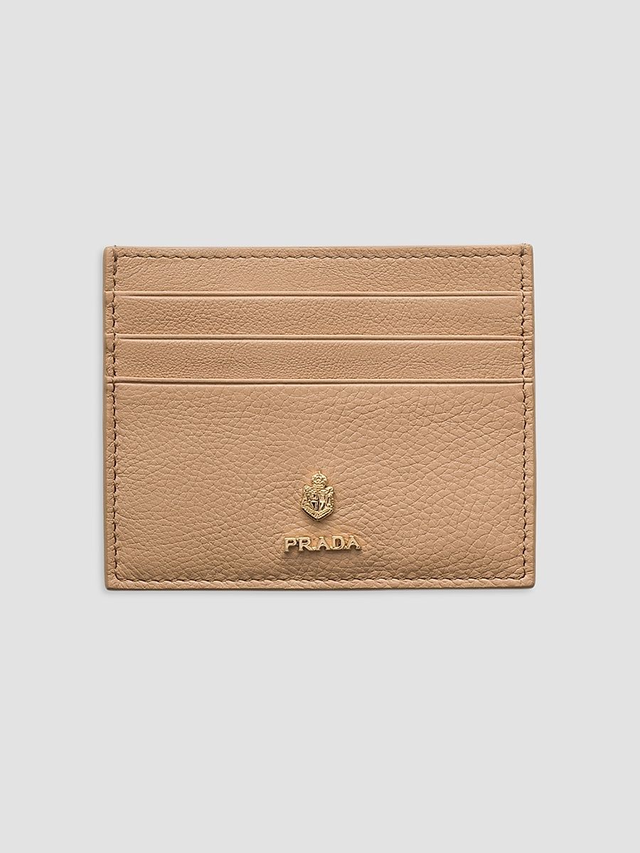 Women's Leather Card Holder - Beige Khaki