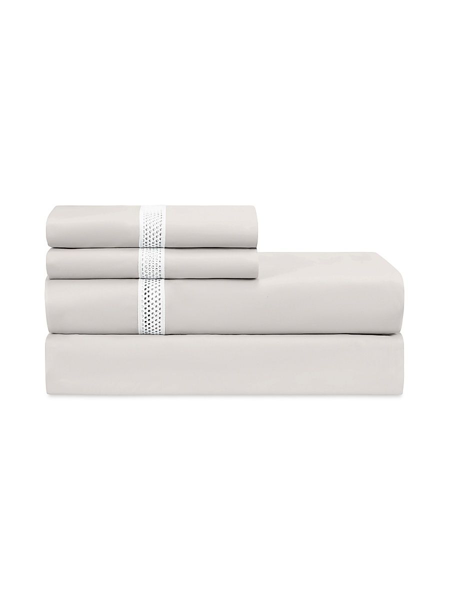 Twin Riley 500-Thread Count Egyptian Cotton Sheet Set - Oyster - Size Full