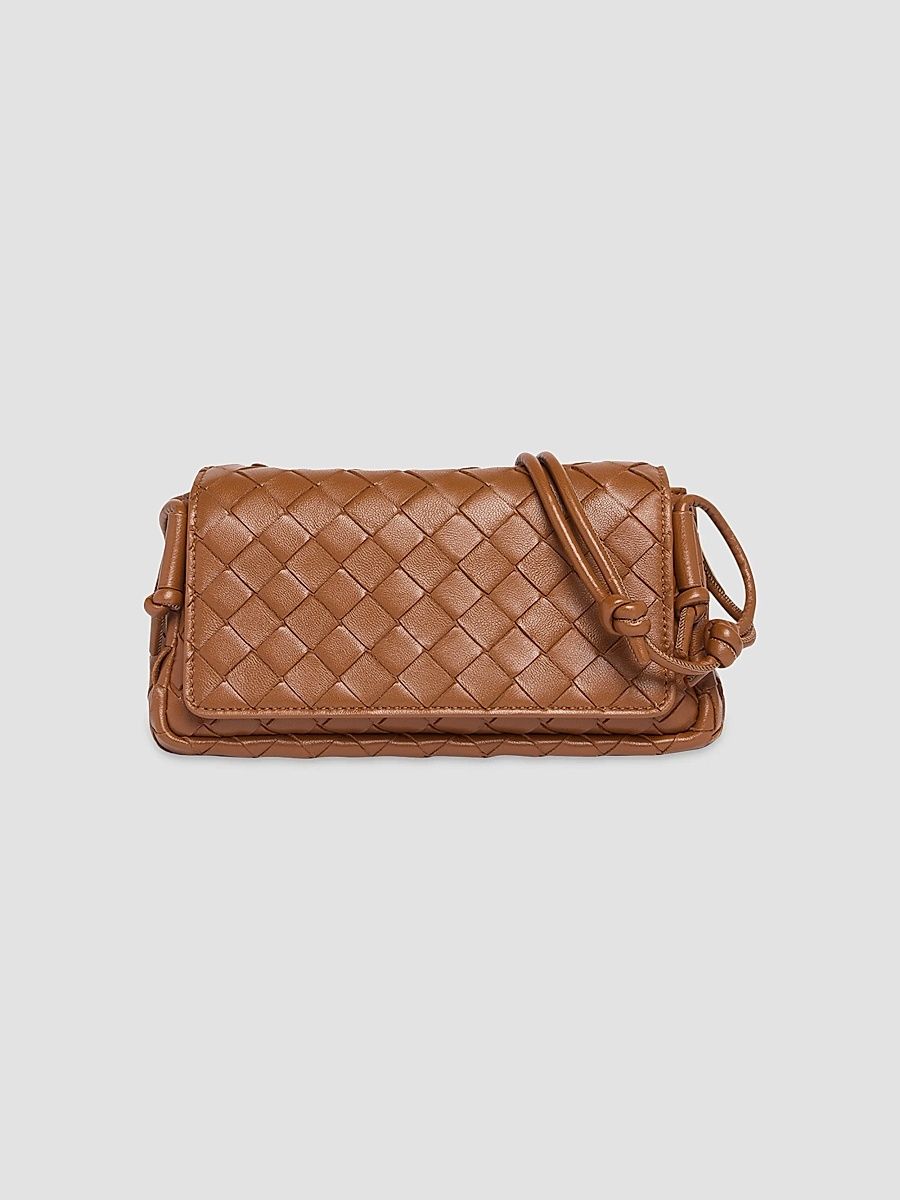 Bottega Veneta Women's Intrecciato Leather Pouch - Tannin Gold
