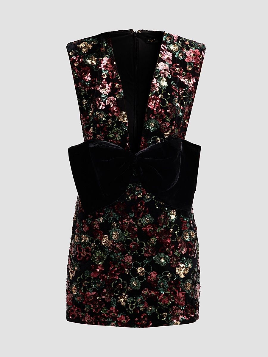 Women's Kimberly Embellished Mini Dress - Floral Sequin - Size 14