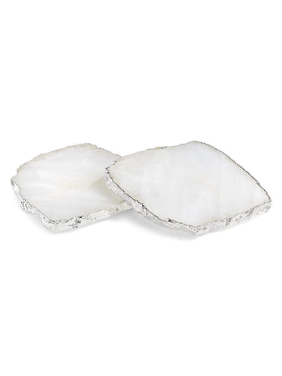 Kivita 2-Piece Pure Silverplated Crystal Coaster Set