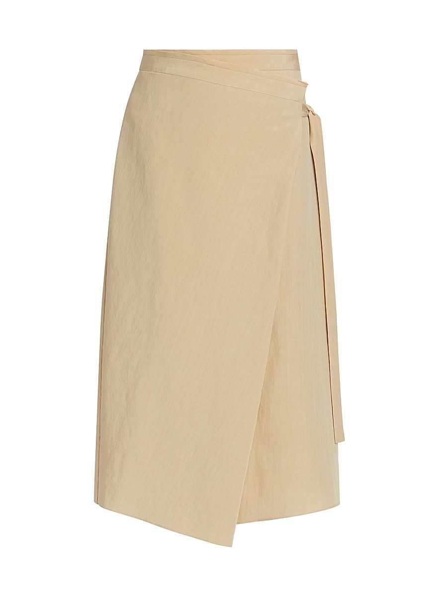 Women's Asymmetric Wrap Midi-Skirt - Sliff Side - Size 6
