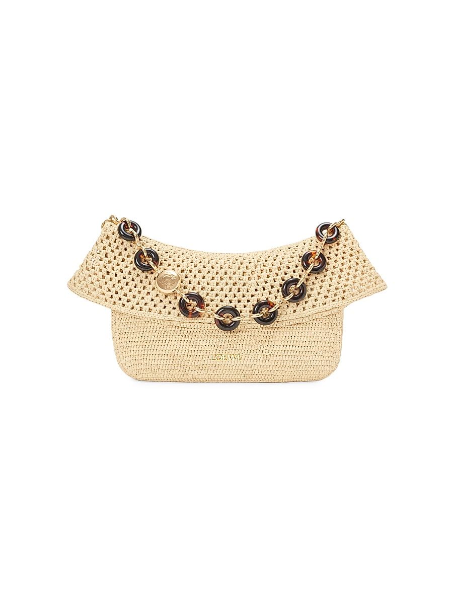 Women's LOEWE x Paula's Ibiza Ola Medium Raffia Shoulder Bag - Natural